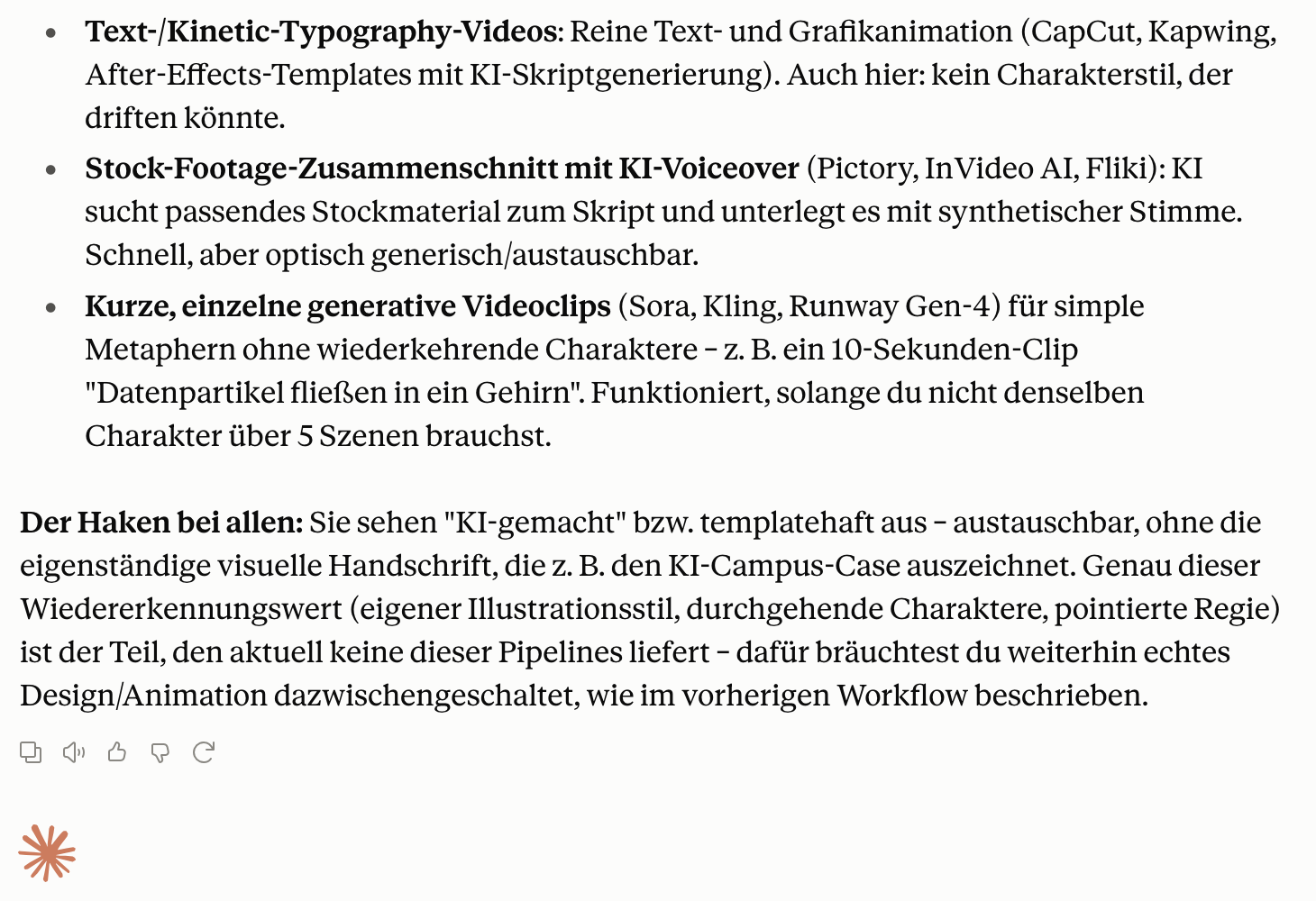 Claude Einordnung zu KI-geeigneten Erklärformaten und deren Grenzen